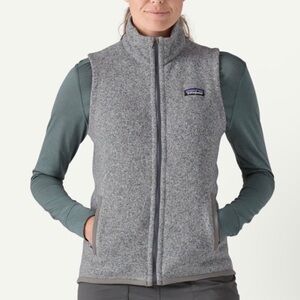 Patagonia Women Better Sweater Fleece Vest Birch White Grey Full Zip Medium